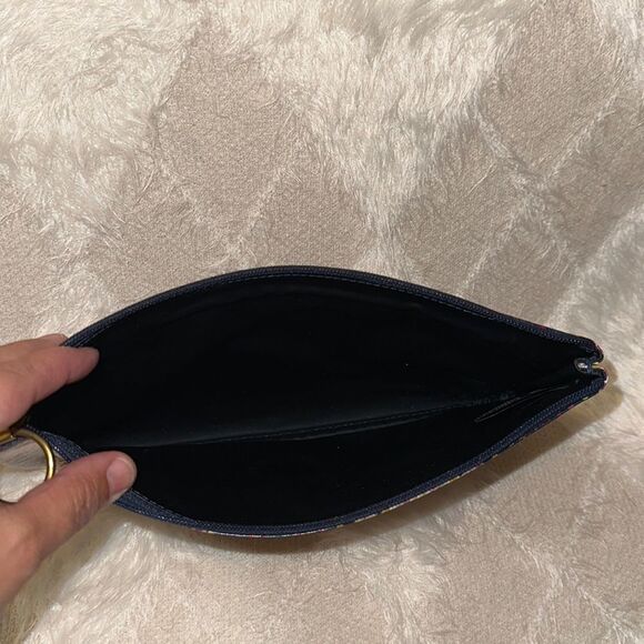 Fossil Large Wristlet Travel Bag PVC Blue Turquoise Multicolored - Picture 8 of 8